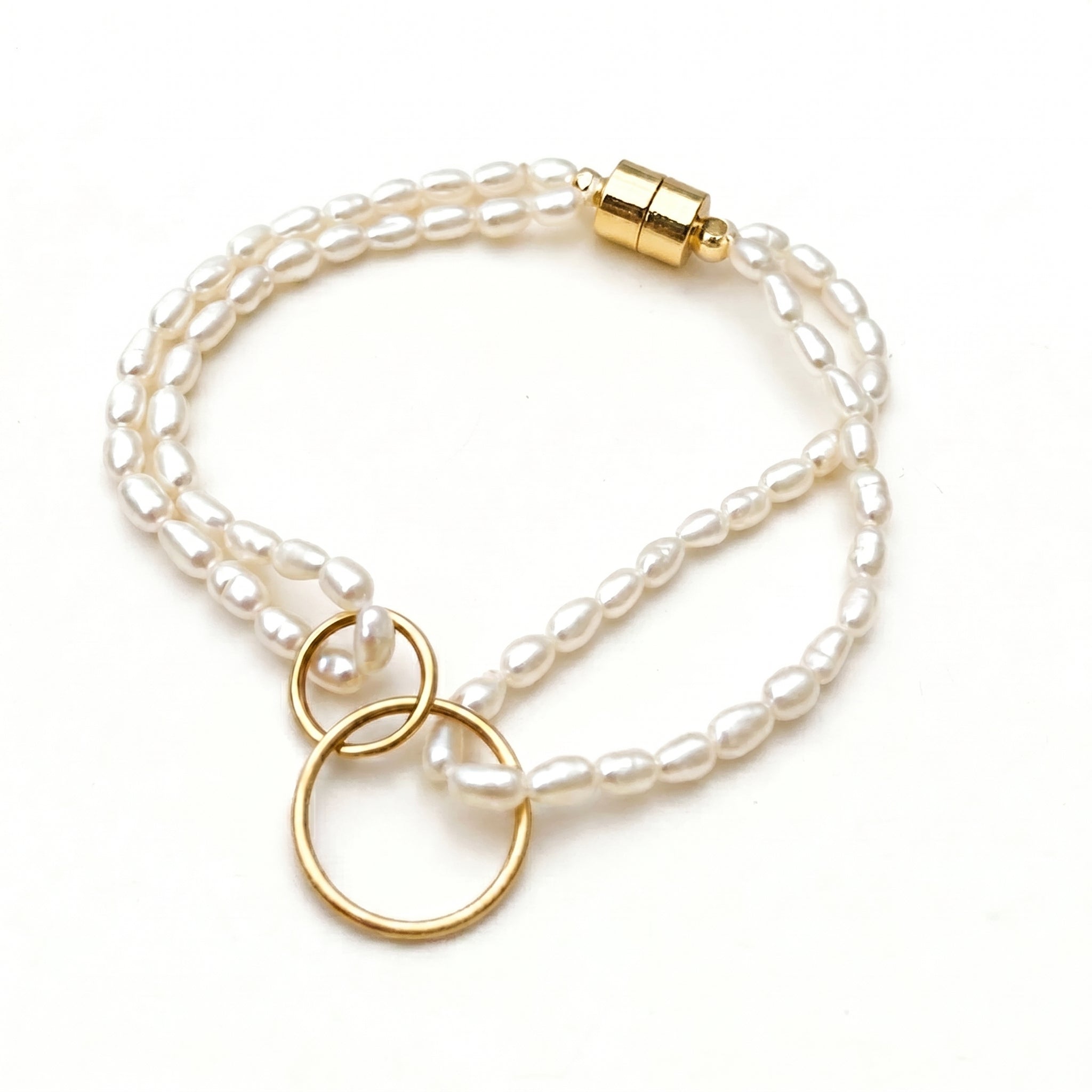 The Quiet One | Two Layers 18K Gold Plated Baroque Pearl Bracelet