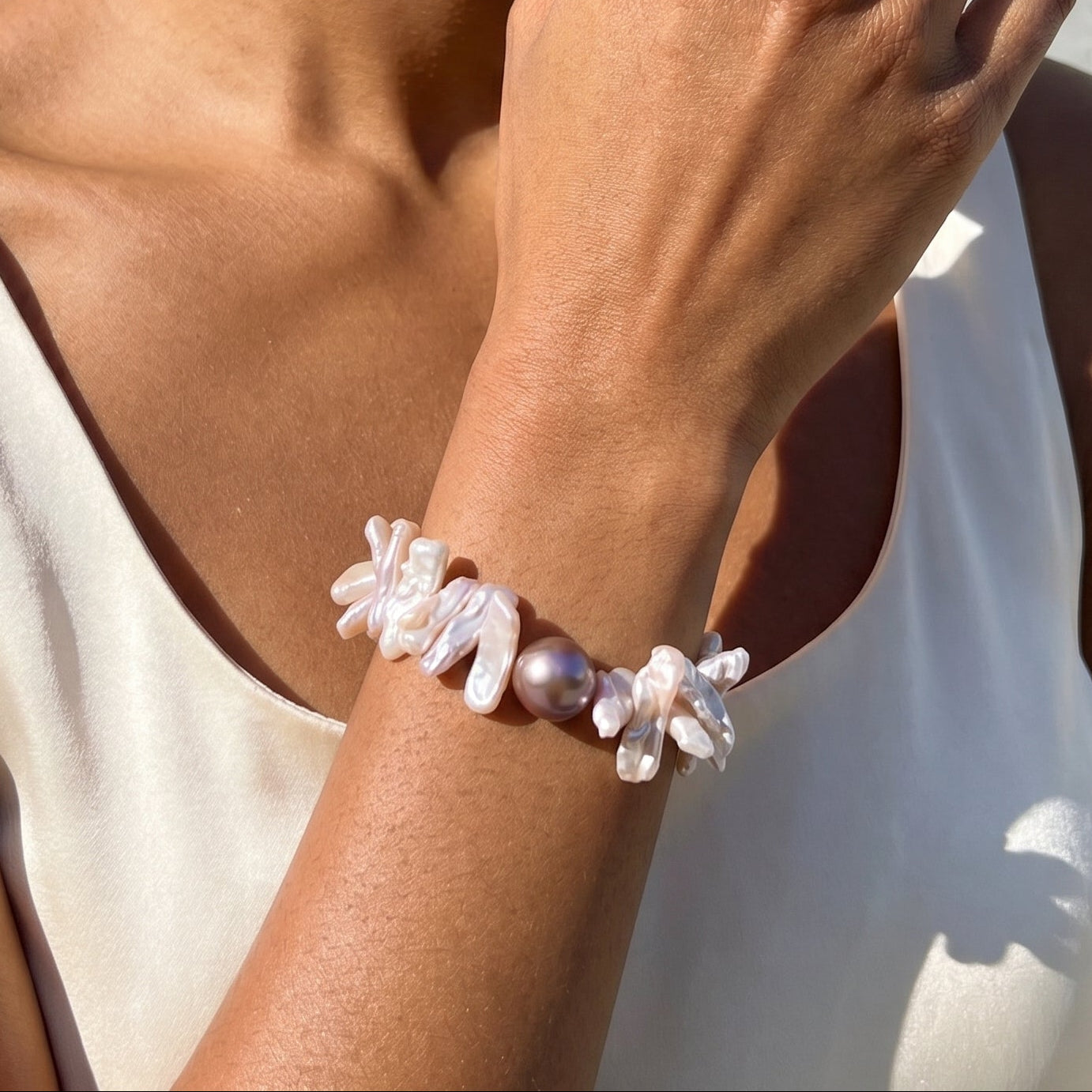 Wild Current | Irregular Wild Baroque Pearl Bracelet
