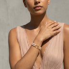The Quiet One | Two Layers 18K Gold Plated Baroque Pearl Bracelet