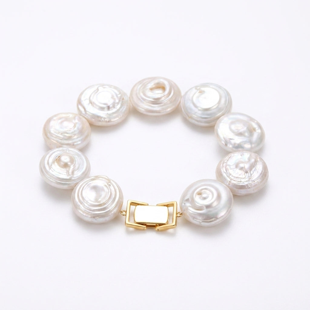 The Linen Wrist | 18K Gold Plated Baroque Pearl Bracelet