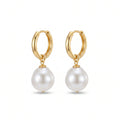 A Drop of Moonlight | 18K Gold Plated Baroque Pearl Earrings