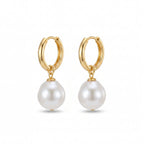 A Drop of Moonlight | 18K Gold Plated Baroque Pearl Earrings
