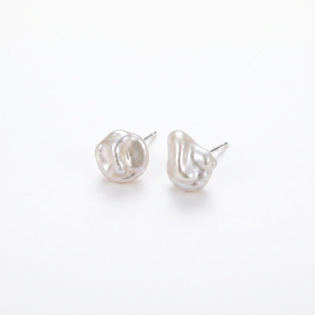 Salt & Silence | 925 Sterling Silver Baroque Pearl Earrings