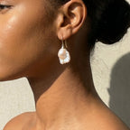 The Oyster's Secret | 18K Gold Plated Baroque Pearl Earrings