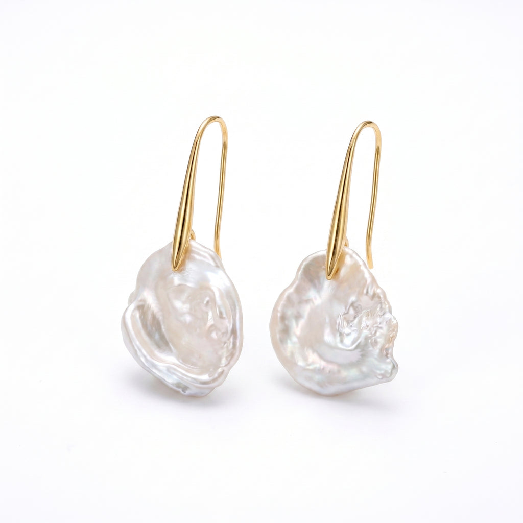 The Fossil Dream | 18K Gold Filled Baroque Pearl Earrings