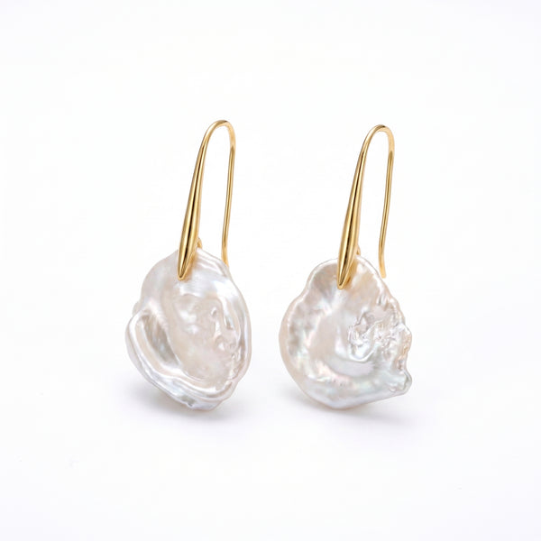 The Fossil Dream | 18K Gold Filled Baroque Pearl Earrings