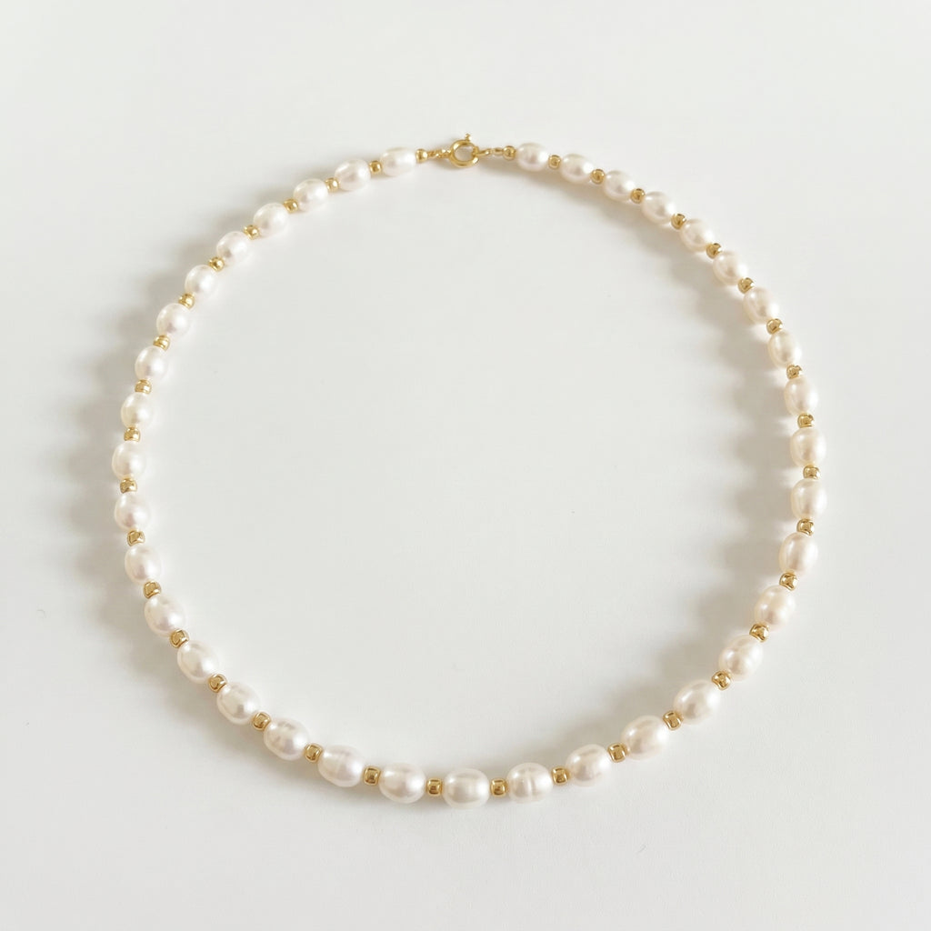 Golden Hour | 14K Gold Filled Natural Baroque Pearl Necklace