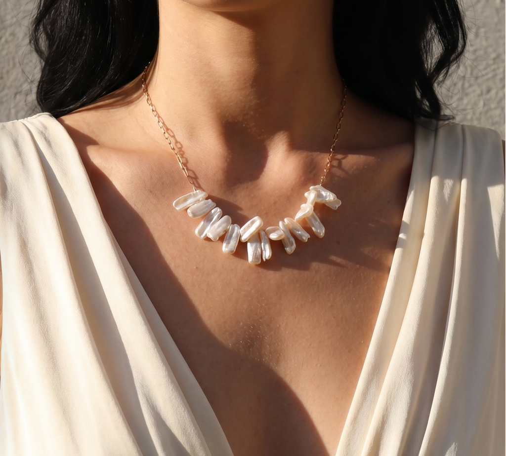 Crown of Silk | 14K Gold Filled  Baroque Pearl Necklace