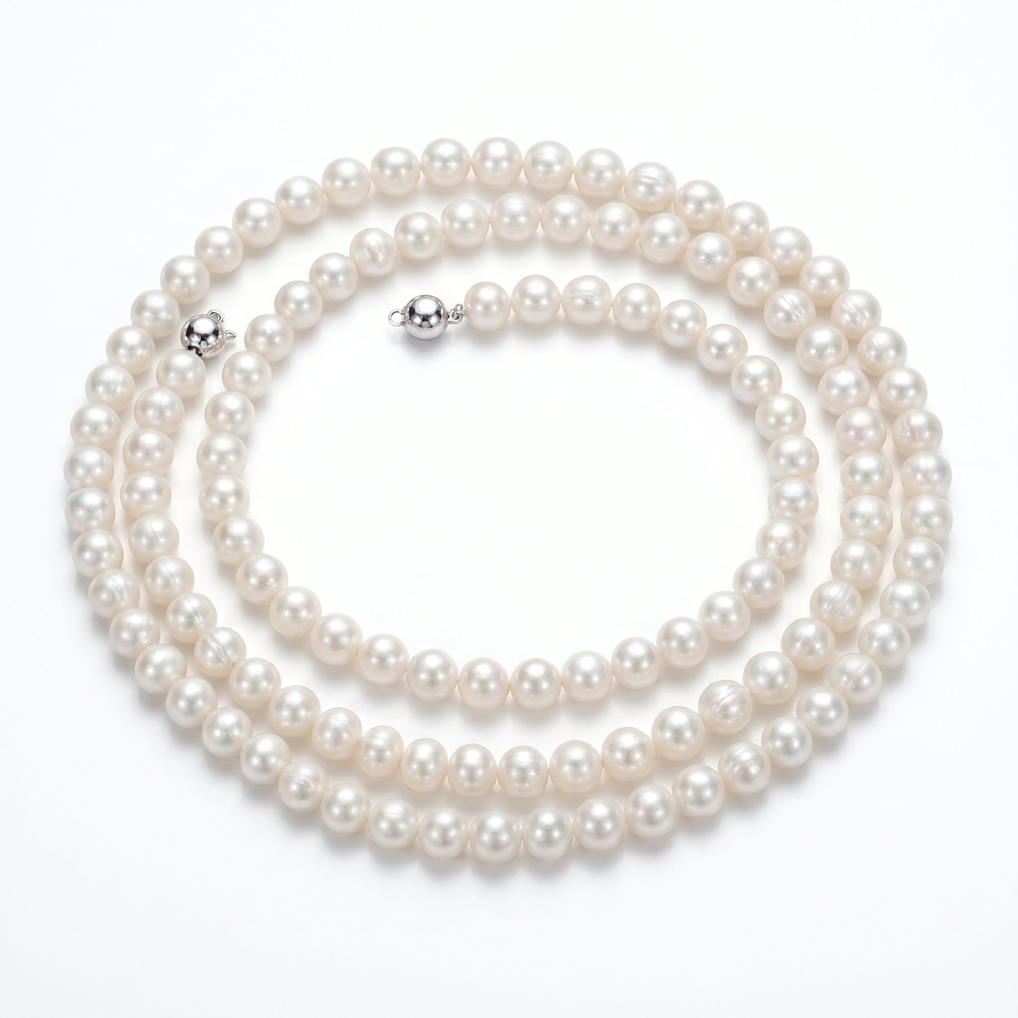 Midnight's Halo | Long Chain Baroque Pearl Necklace