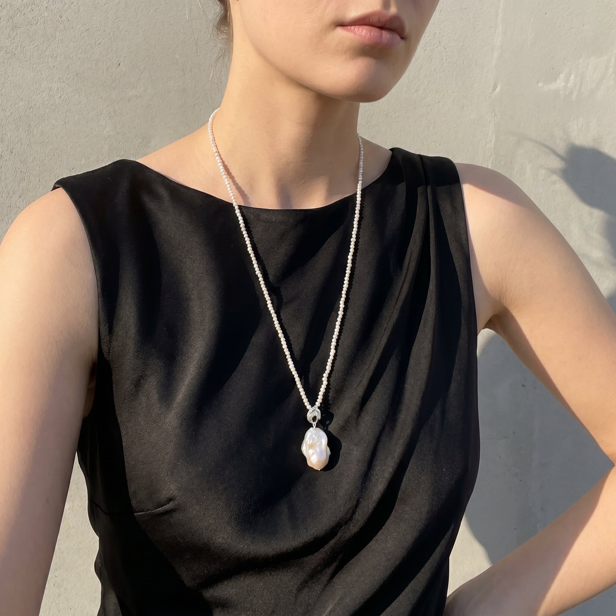 Perle Sauvage | Long mini pearls Chain Baroque Pearl Necklace