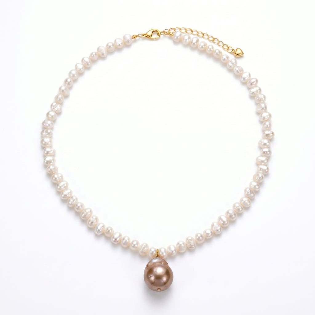Whisper of the Tide | 18K Gold Filled Baroque Pearl Necklace