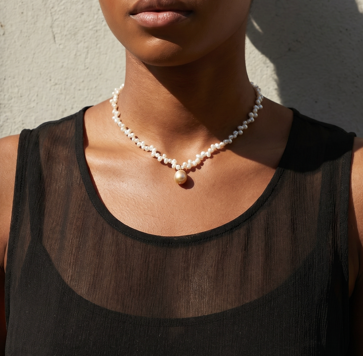 Whisper of the Tide | 18K Gold Filled Baroque Pearl Necklace