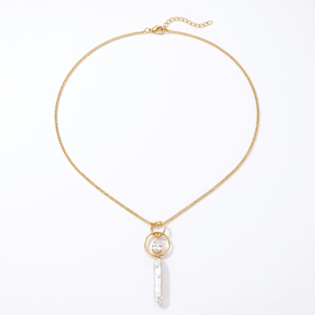 The Space Anchor | 14K Gold Filled Baroque Pearl Necklace