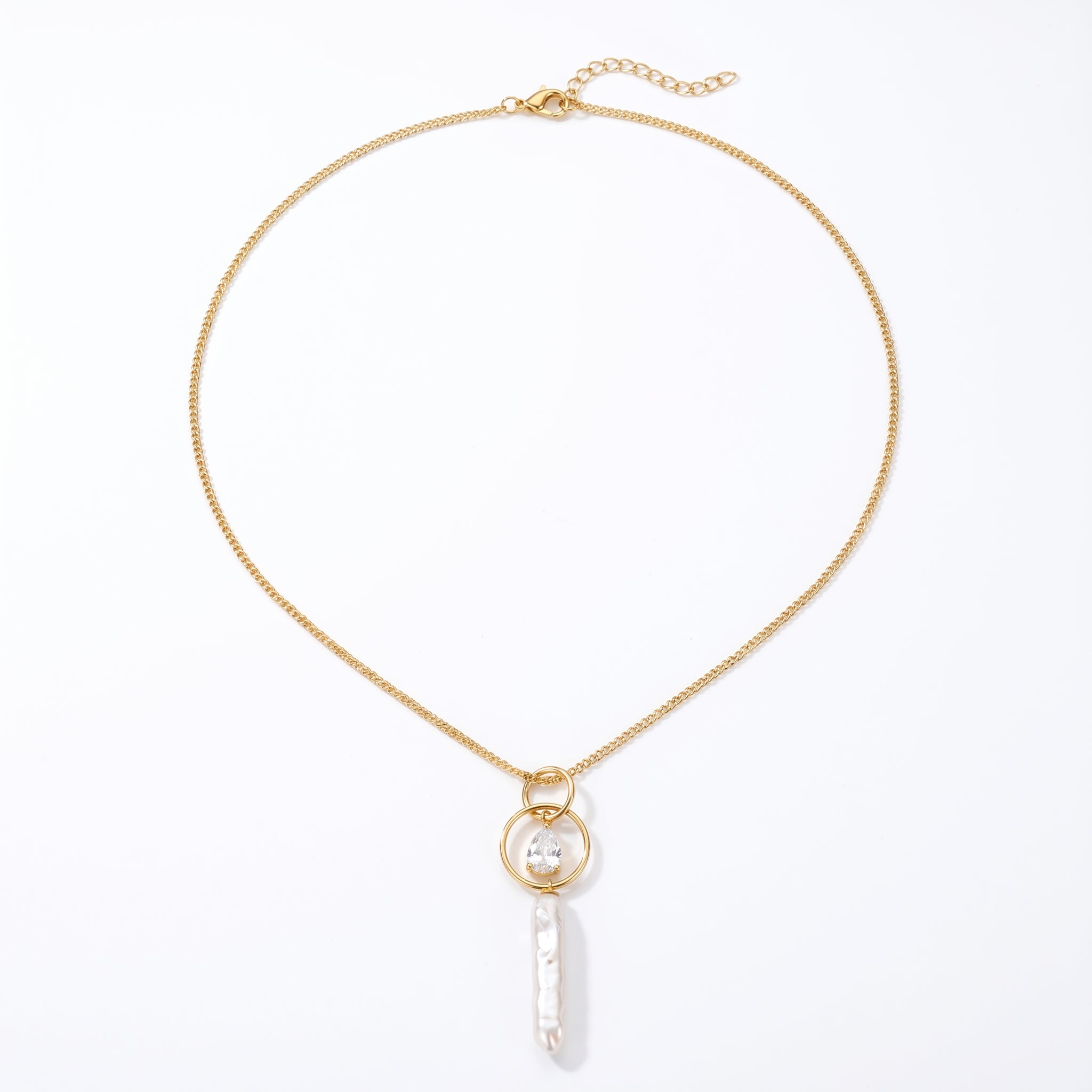 The Space Anchor | 14K Gold Filled Baroque Pearl Necklace