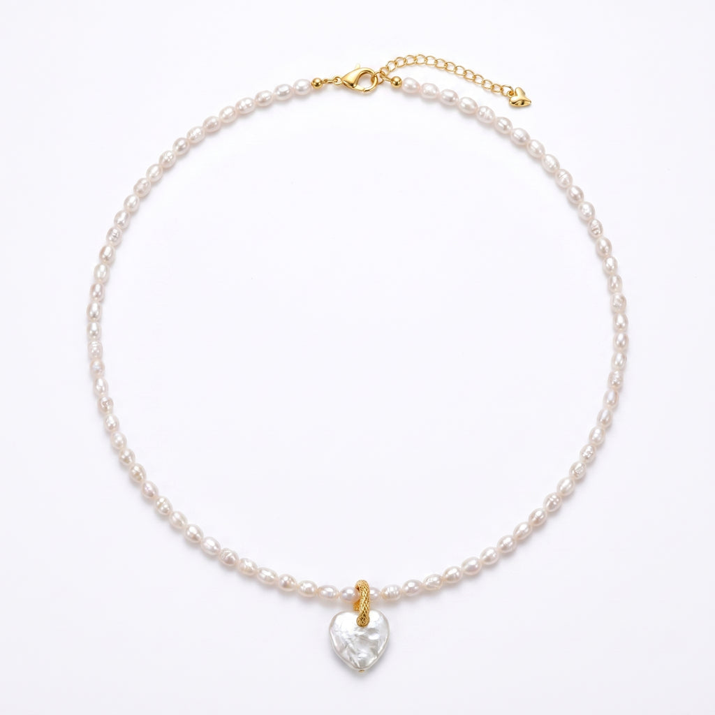 Crimson Thread of Fate | 18K Gold Plated Baroque Pearl Necklace