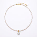 Crimson Thread of Fate | 18K Gold Plated Baroque Pearl Necklace