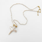 The Knight Fire | 14K Gold Plated Cross Baroque Pearl Necklace
