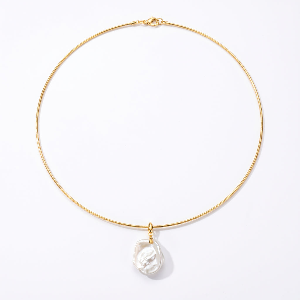 Night Bloom | 18K Gold Plated Baroque Pearl Necklace