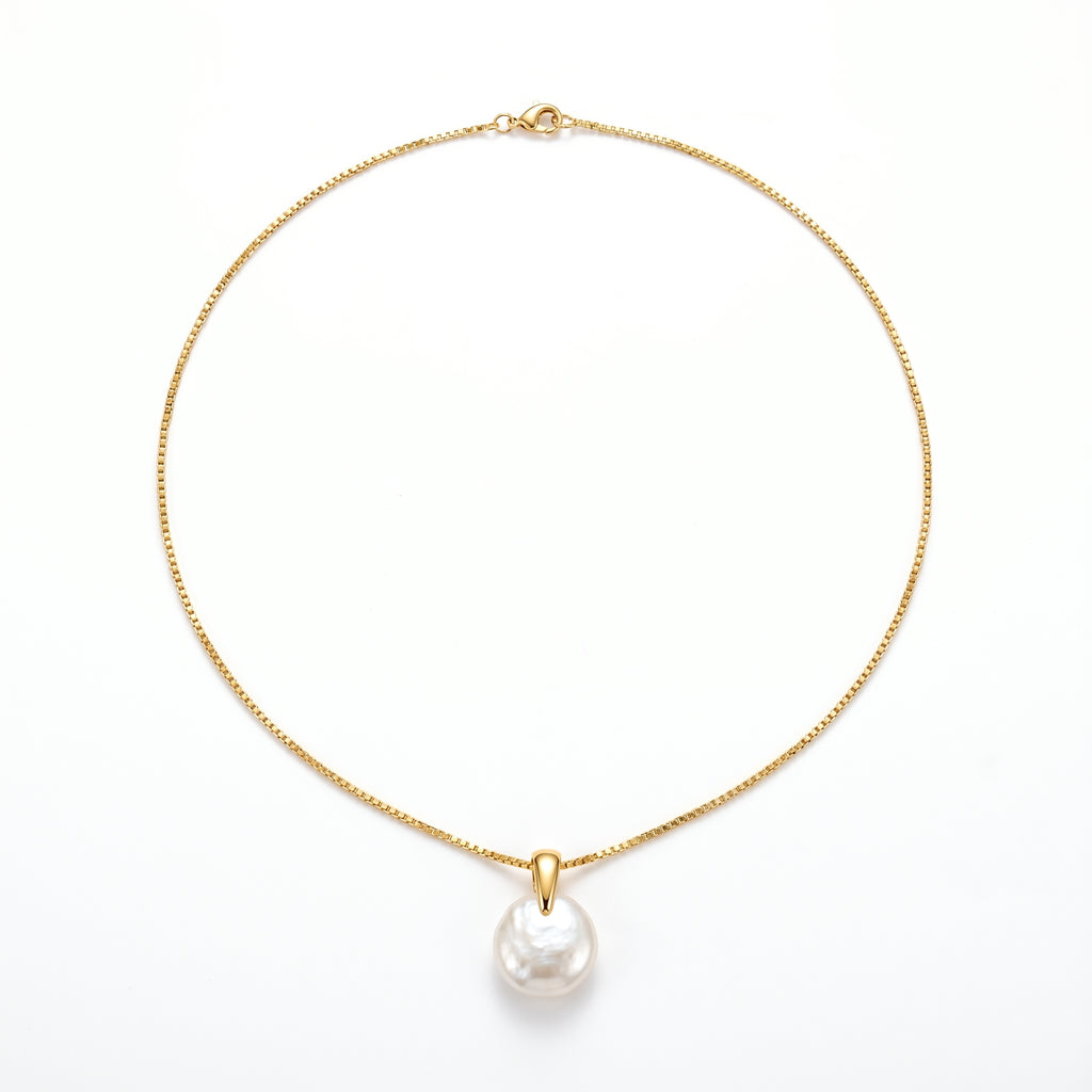 Deep Water Shell | 18K Gold Plated Baroque Pearl Necklace