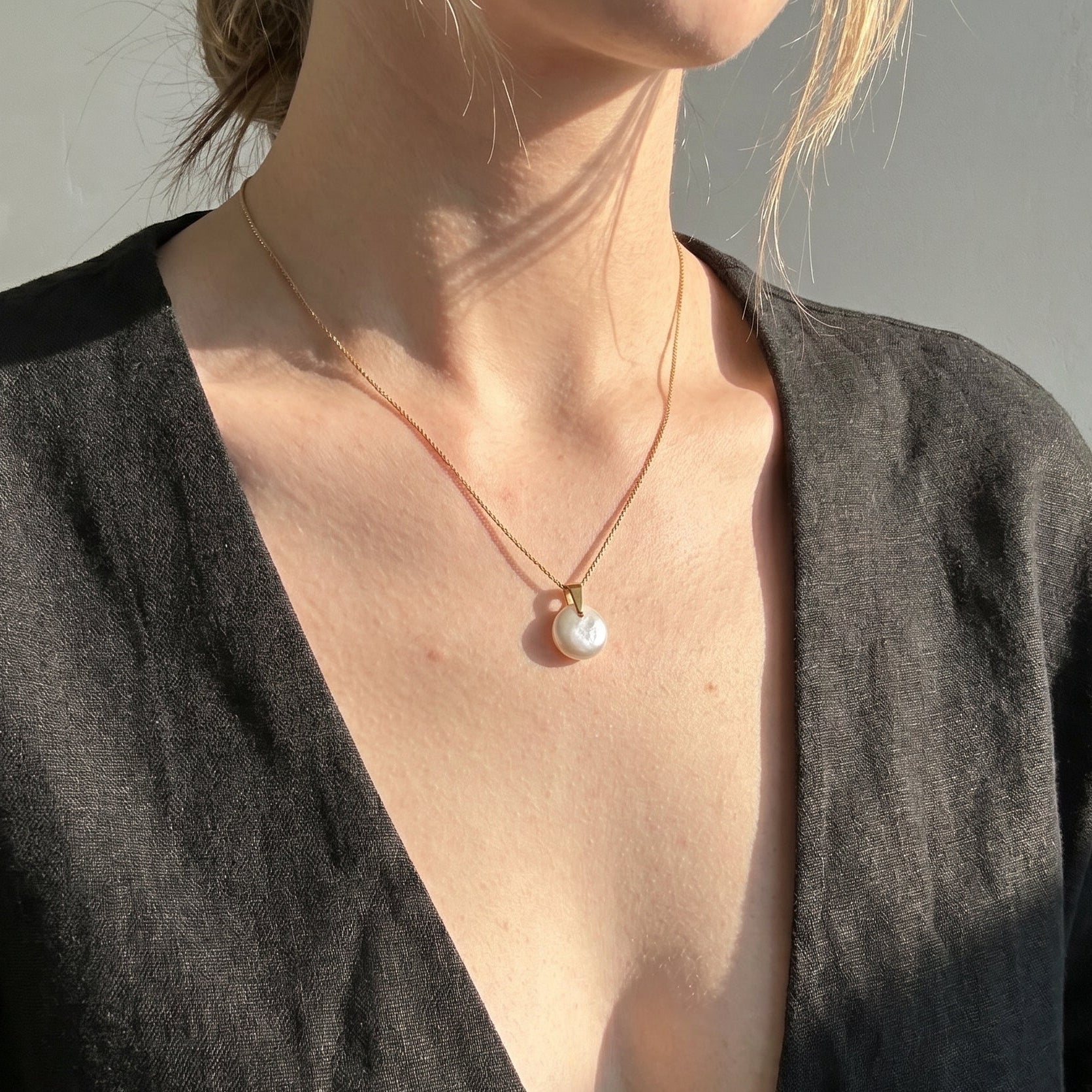 Deep Water Shell | 18K Gold Plated Baroque Pearl Necklace