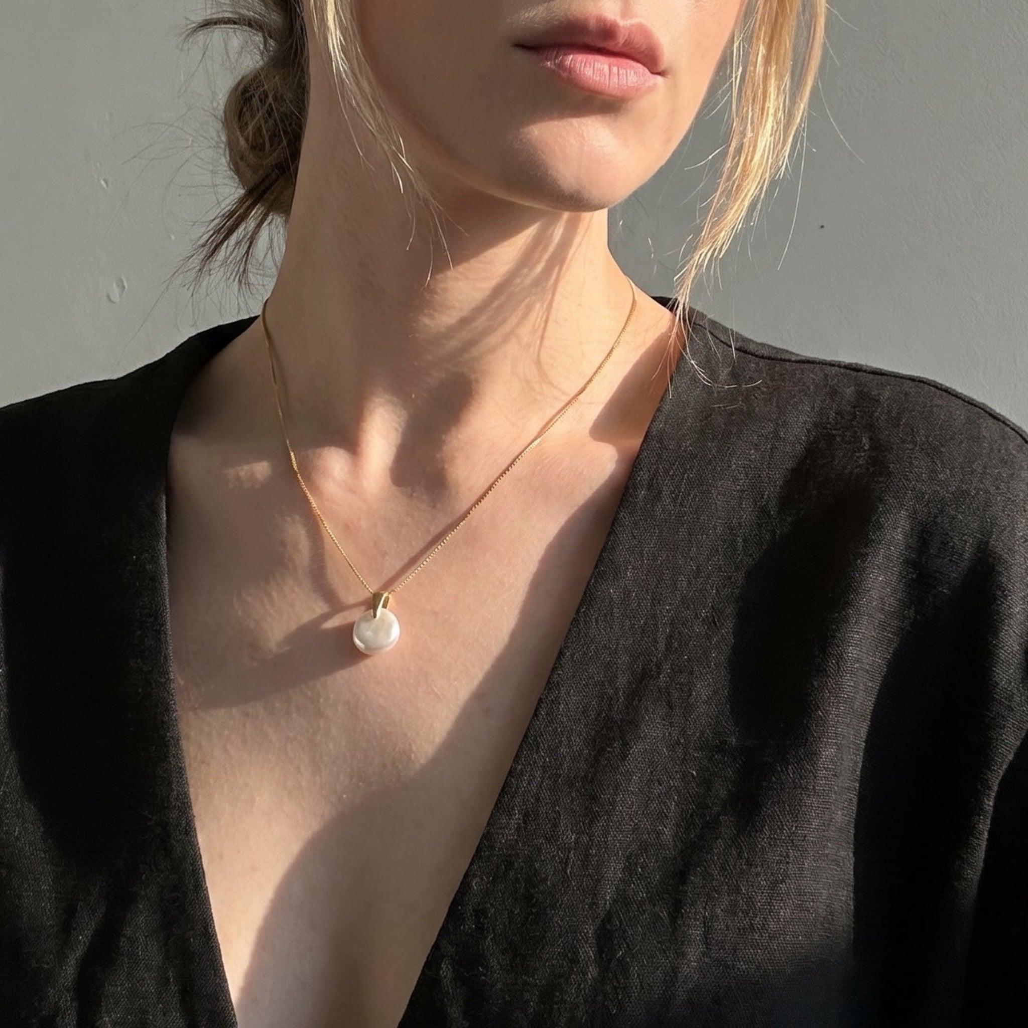 Deep Water Shell | 18K Gold Plated Baroque Pearl Necklace