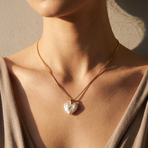 A Lover's Vow | 18K Gold Plated Baroque Pearl Necklace