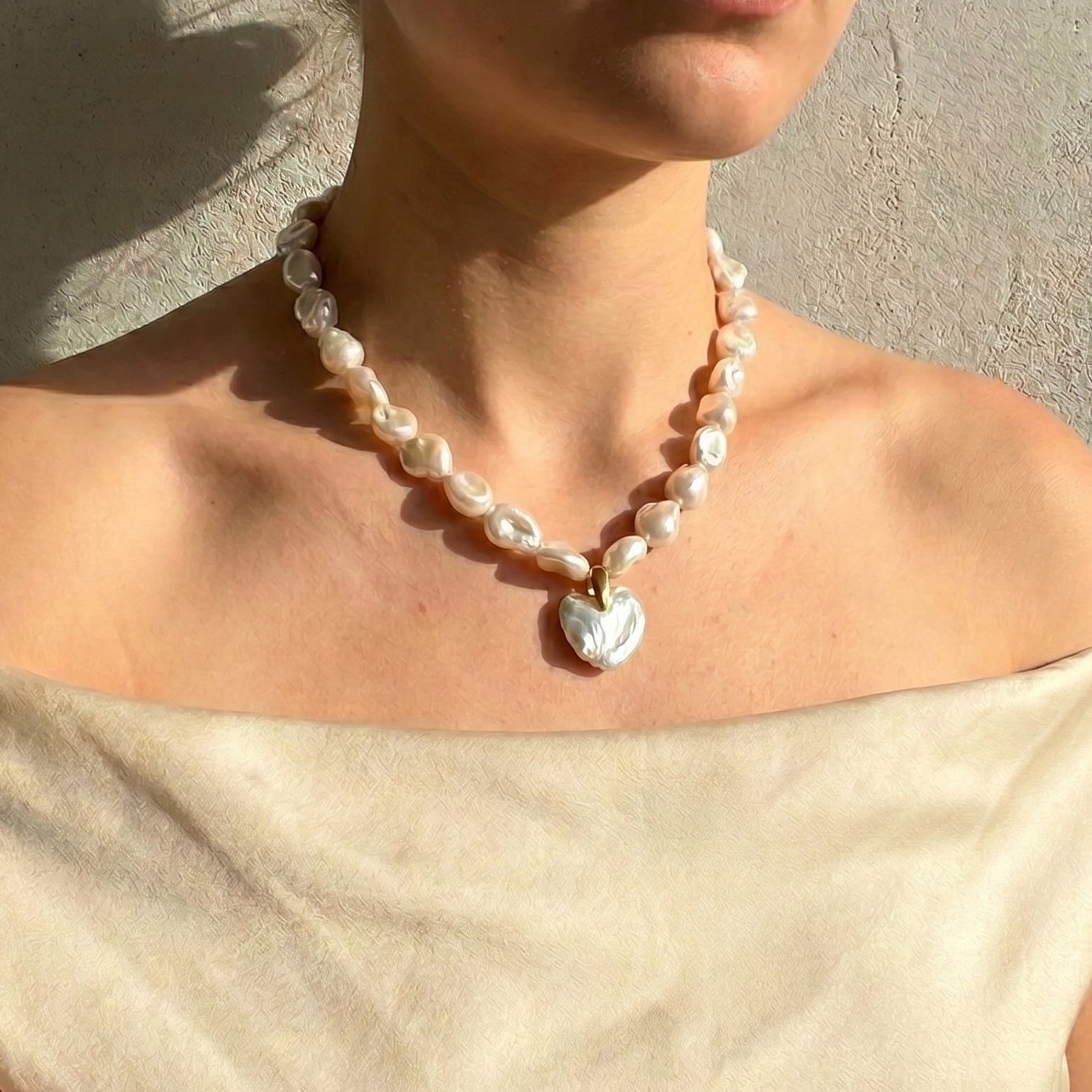 Sweetness Letter | 18K Gold Plated Baroque Pearl Necklace