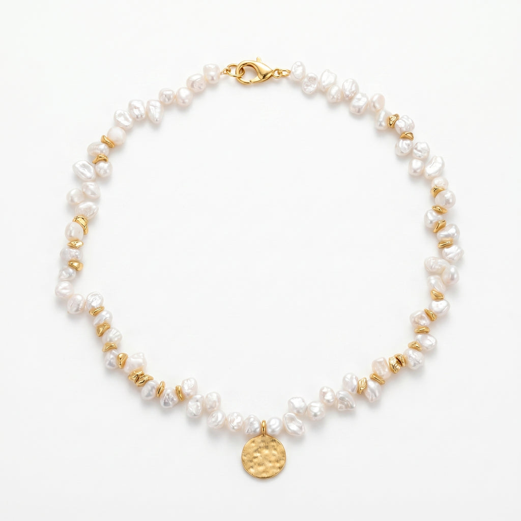 Beautiful Chaos | 18K Gold Plated Baroque Pearl Necklace