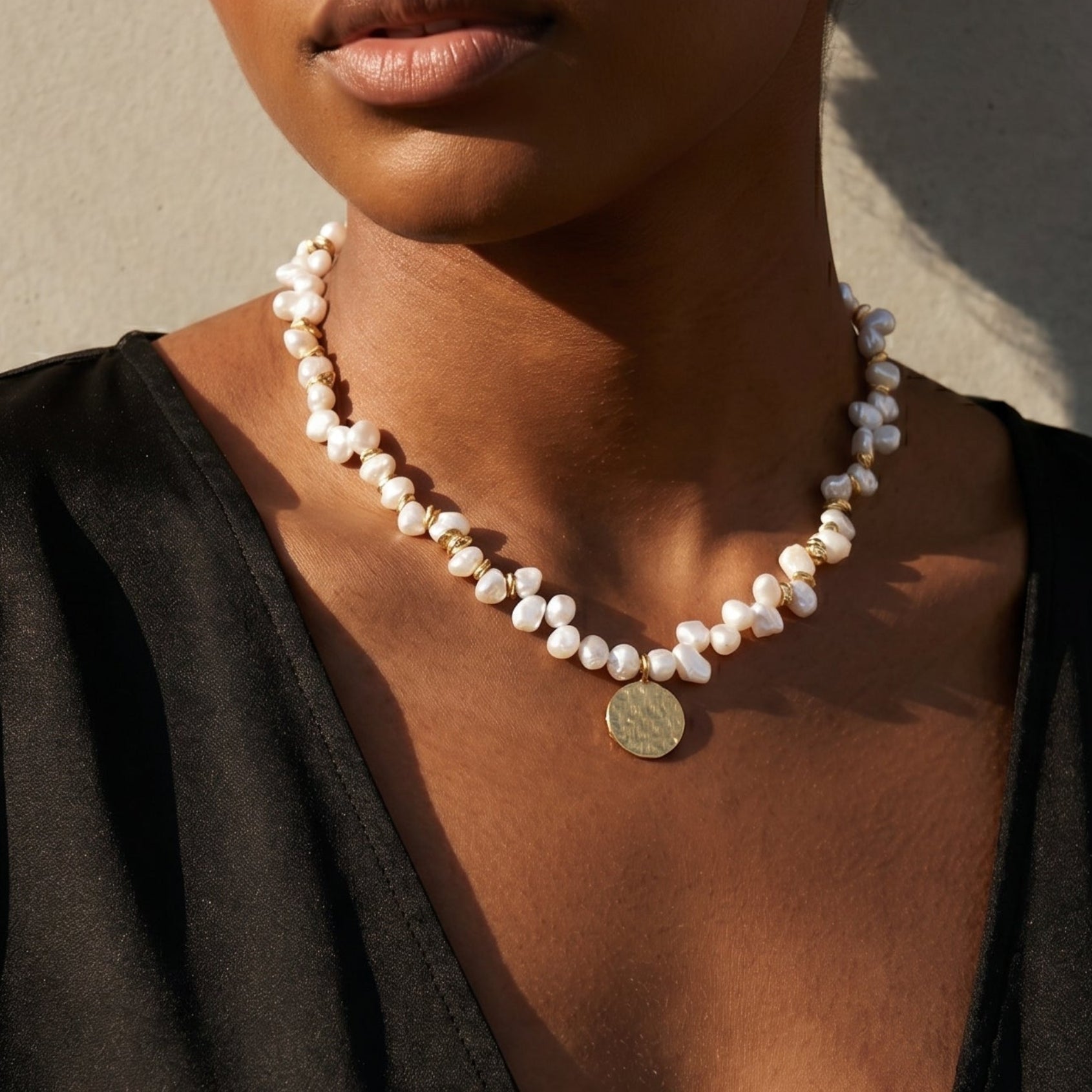 Beautiful Chaos | 18K Gold Plated Baroque Pearl Necklace