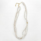 River of Silver | 18K Gold Plated 3 layers Baroque Pearl Necklace