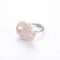 Velvet Midnight | 925 Sterling Silver Baroque Pearl Ring