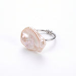 Velvet Midnight | 925 Sterling Silver Baroque Pearl Ring