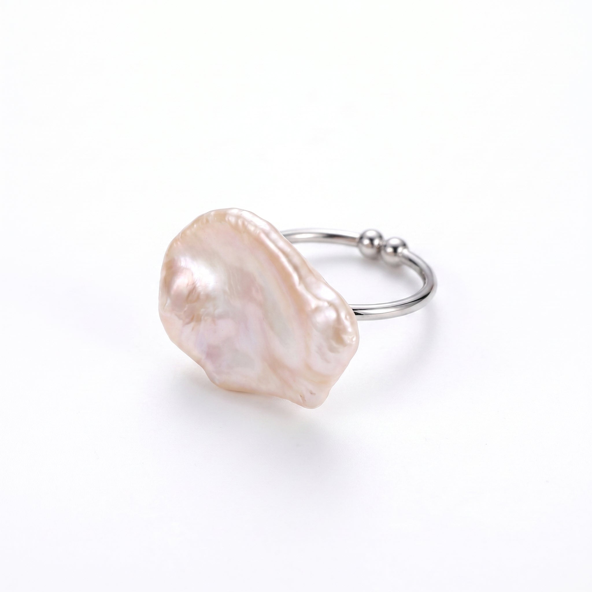 Velvet Midnight | 925 Sterling Silver Baroque Pearl Ring
