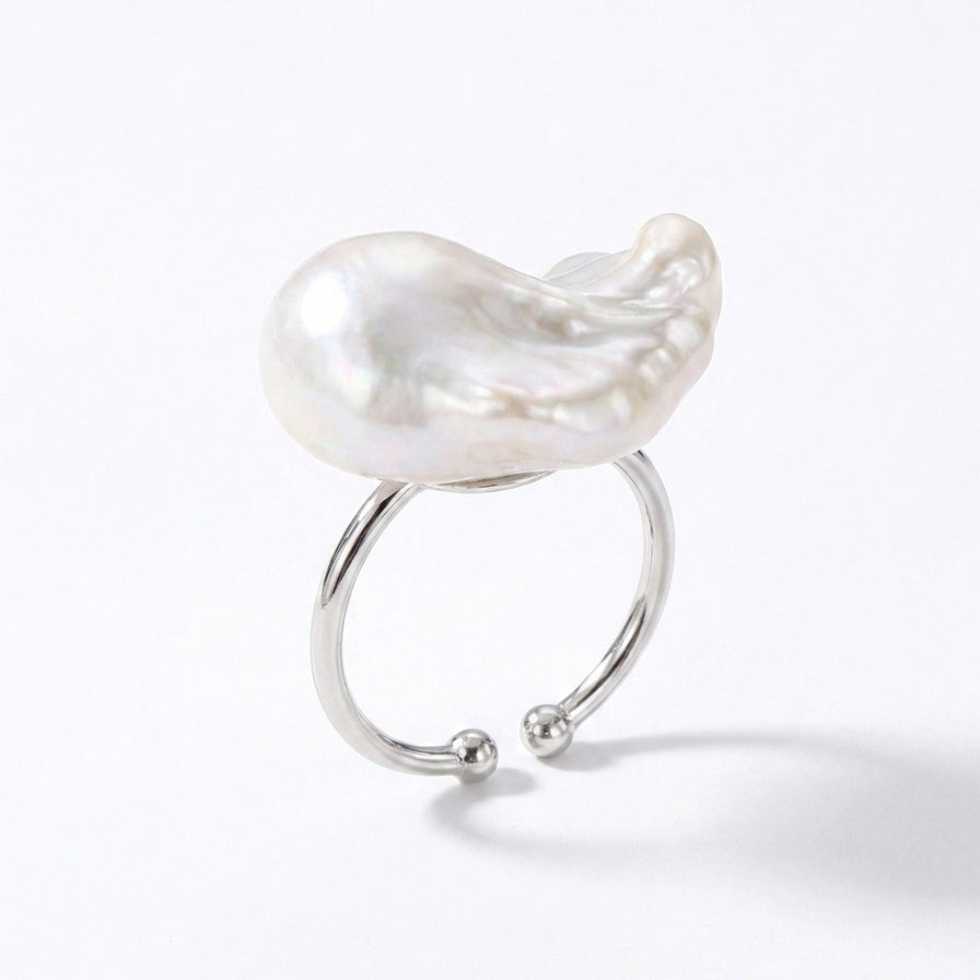 Ocean's Breath | 925 Sterling Silver Baroque Pearl Ring