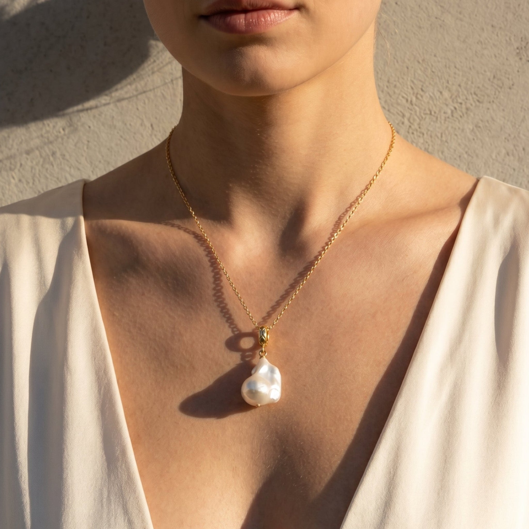 Sculptor's Muse | 14K Gold Filled Baroque Pearl Necklace