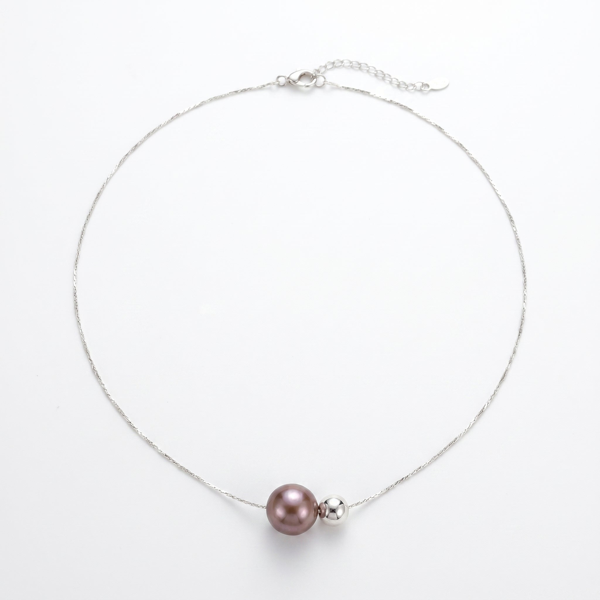 Eyes of the Moon | 925 Sterling Silver Bead Freshwater Pearl Necklace
