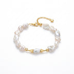 The August Dance | 18K Gold Plated Baroque Pearl Bracelet