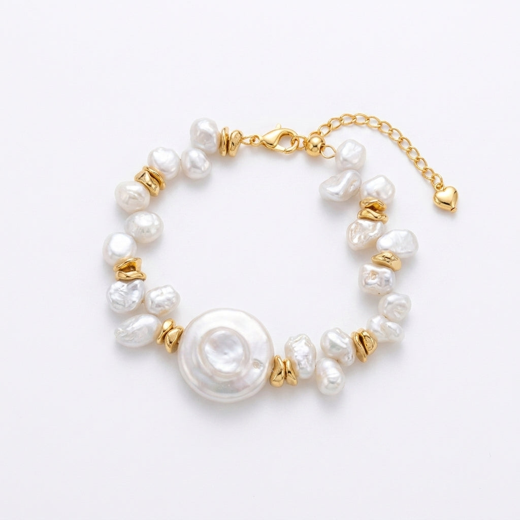 Midnight De Versailles | 18K Gold Plated Baroque Pearl Bracelet