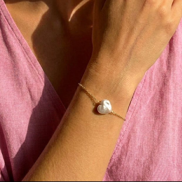 The Unspoken | 14K Gold Filled Baroque Pearl Bracelet