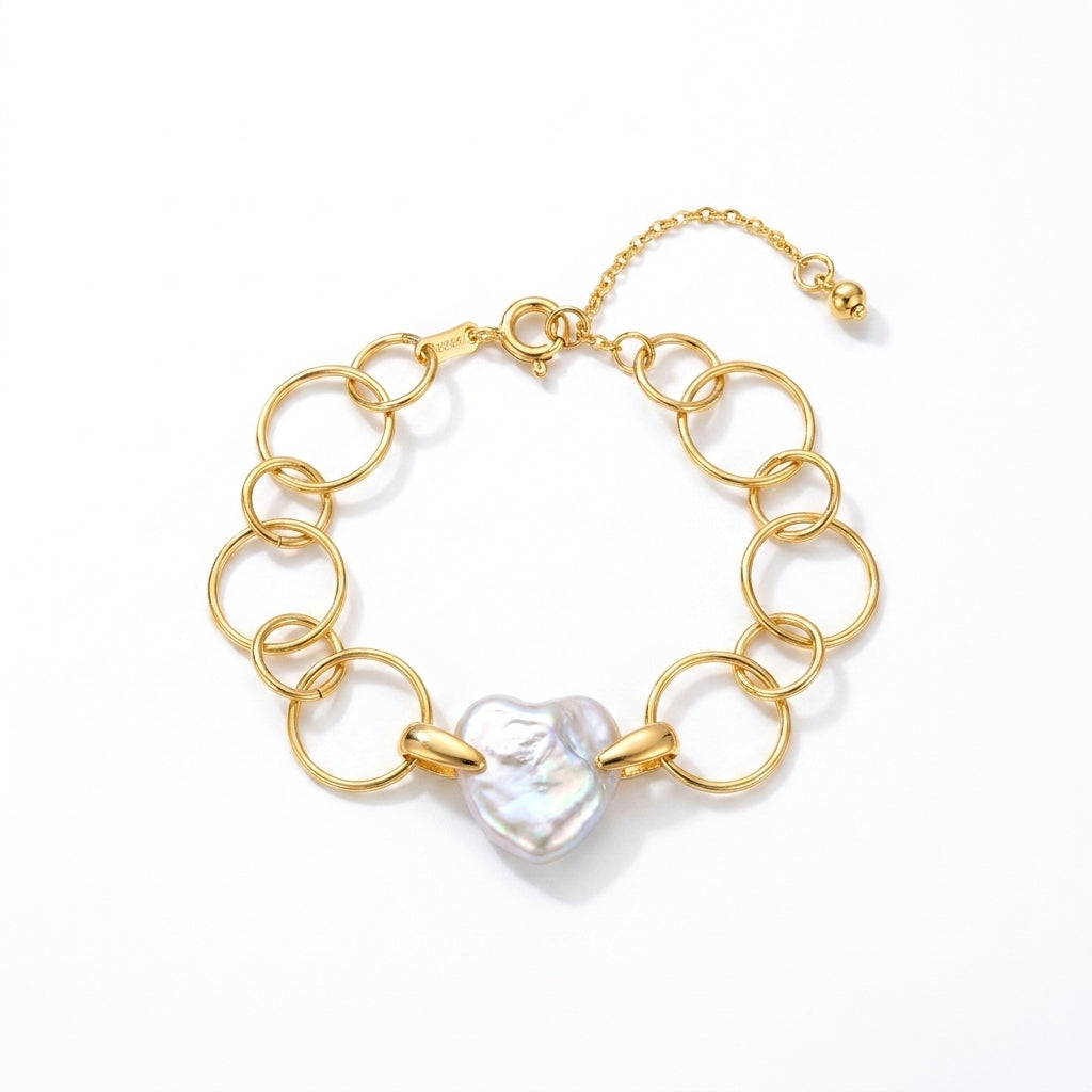 The Ripples | 18K Gold Plated Baroque Pearl Bracelet