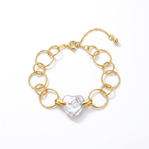 The Ripples | 18K Gold Plated Baroque Pearl Bracelet