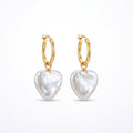 Tender Orbit | 18K Gold Plated Heart Baroque Pearl Earrings