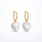 Tender Orbit | 18K Gold Plated Heart Baroque Pearl Earrings