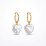 Tender Orbit | 18K Gold Plated Heart Baroque Pearl Earrings