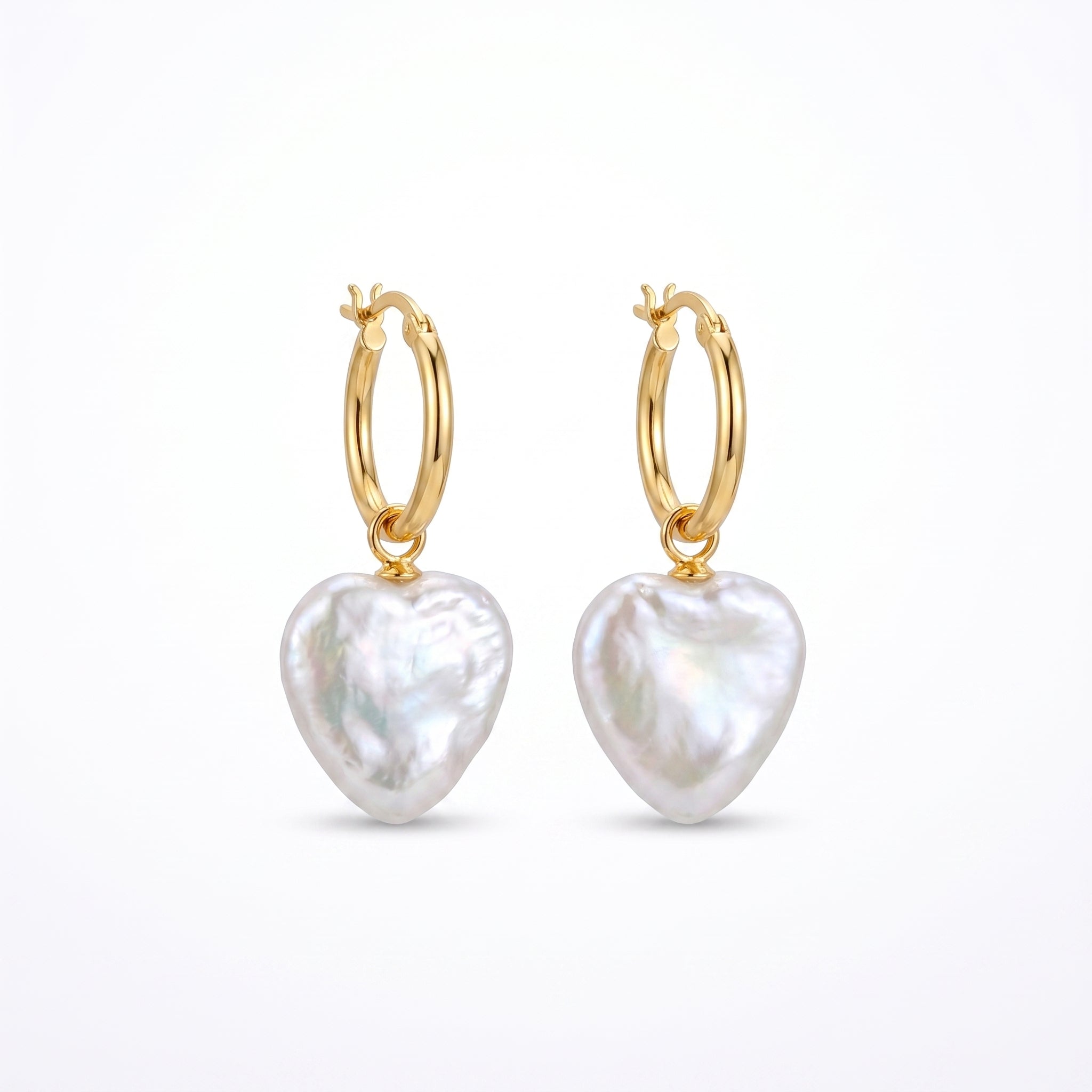 Tender Orbit | 18K Gold Plated Heart Baroque Pearl Earrings