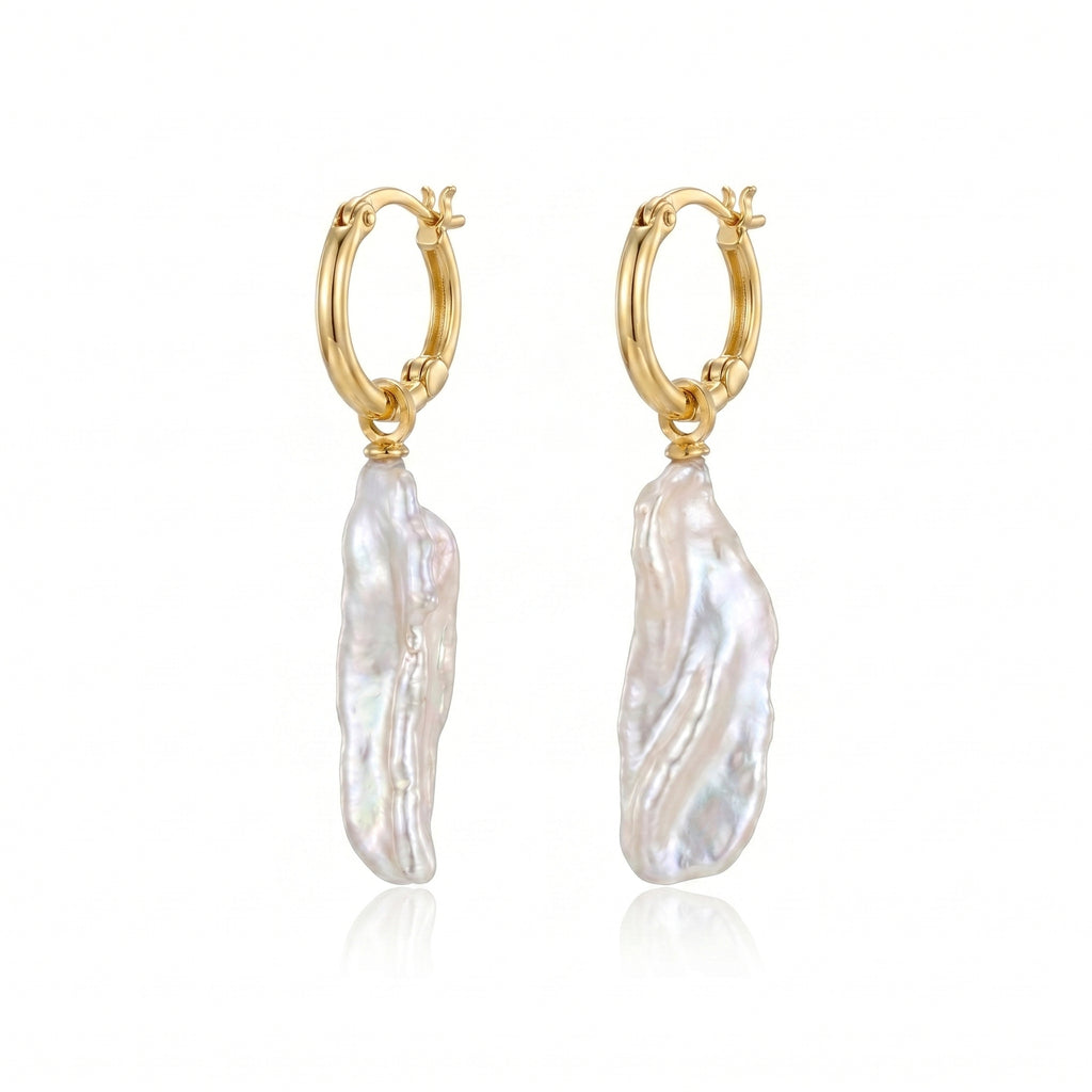 Liquid Starlight | 18K Gold Plated Baroque Pearl Earrings