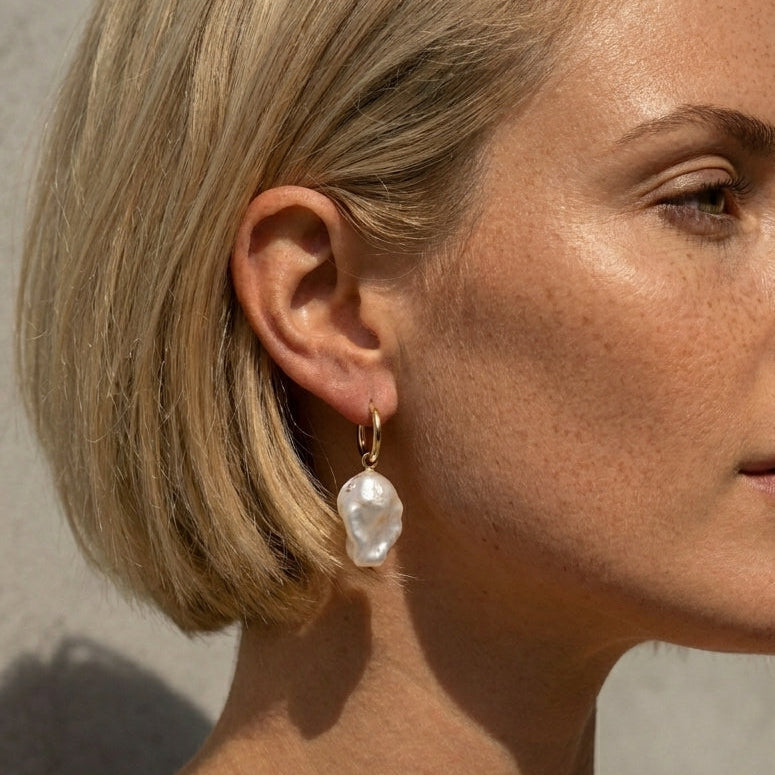 The Perfect Flaw | 18K Gold Plated Baroque Pearl Earrings