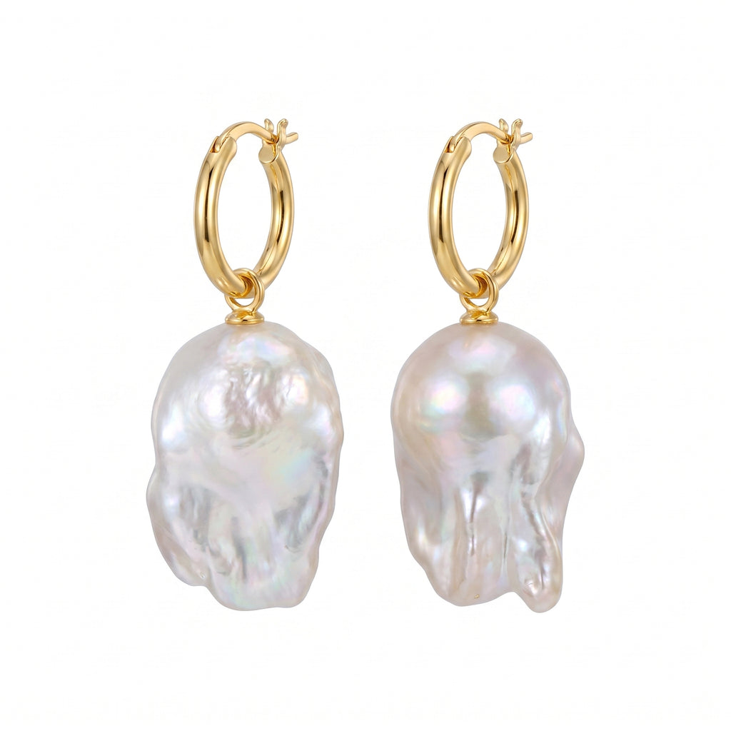 The Perfect Flaw | 18K Gold Plated Baroque Pearl Earrings