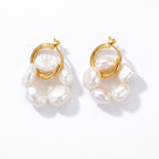 Solstice | 18K Gold Plated Baroque Pearl Earrings