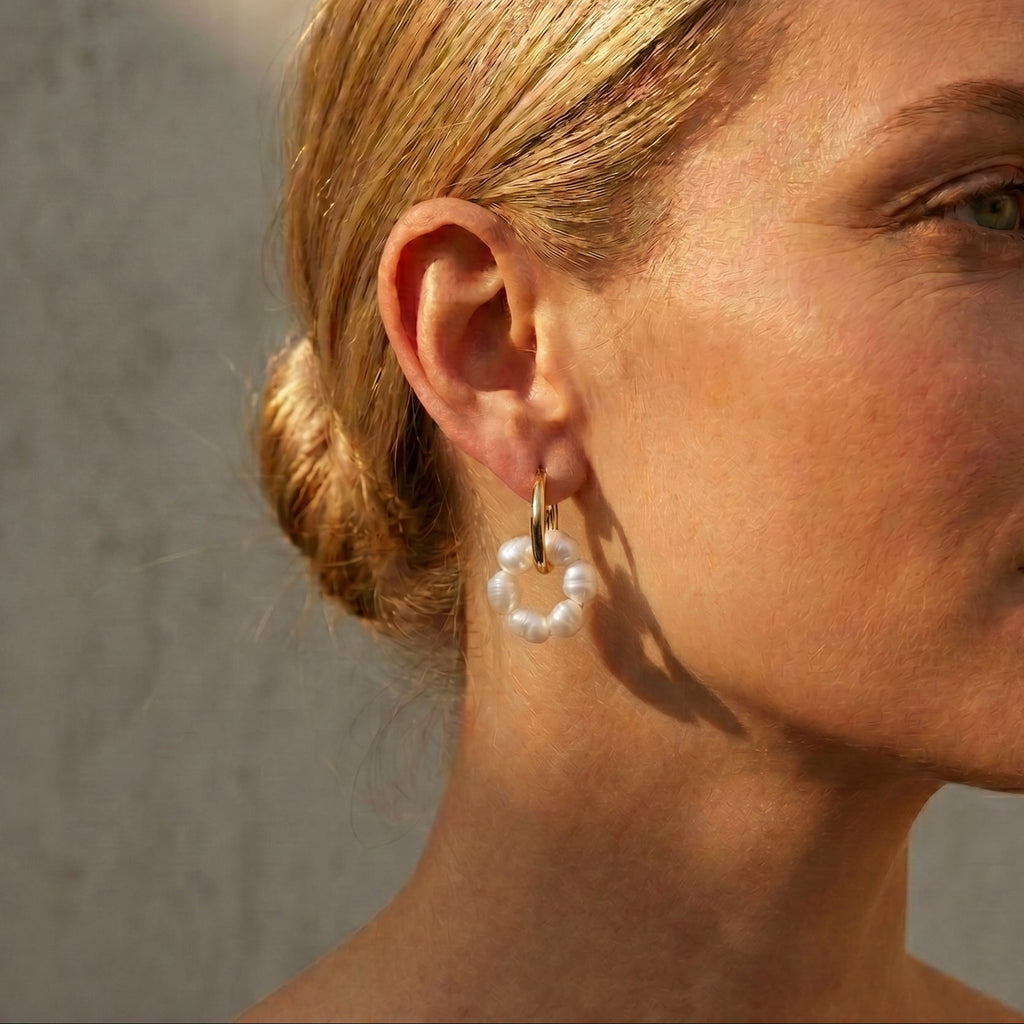 Solstice | 18K Gold Plated Baroque Pearl Earrings
